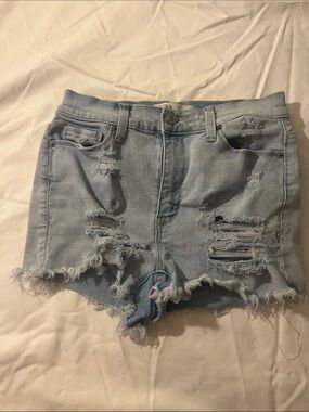 Mudd Light Wash Distressed Denim Shorts